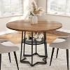 Round Dining Table for 4,Wood Dining Room Table with Storage Shelf, Farmhouse Kitchen Table with Metal Base, for Dining Room Living Room - 4 of 4