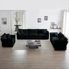 3 Piece Set 3 Seat Sofa Extra Deep Seat Sectional Sofa for Living Room Green Chenille - 2 of 4