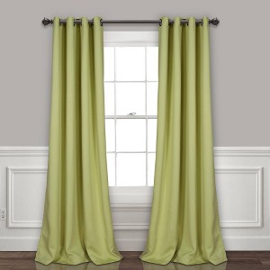 Set of 2 Insulated Grommet Top Blackout Curtain Panels - Lush Décor - 1 of 4