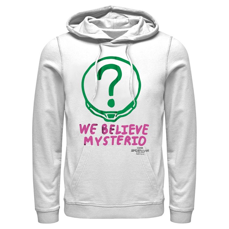 Men's Marvel Spider-Man: No Way Home We Believe Mysterio Pink and Green Pull Over Hoodie, 1 of 5