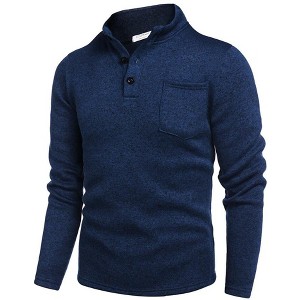 COOFANDY Men's Casual Henley Pullover Thermal Fleece Slim Fit Sweater - 1 of 4
