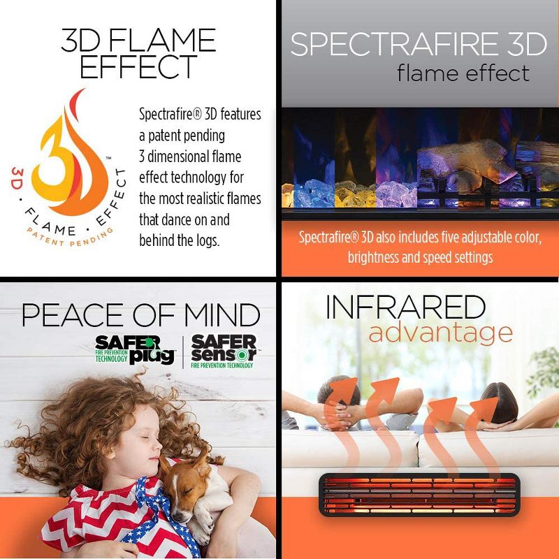 ClassicFlame 3D SpectraFire Plus Infrared Insert, 5 of 10