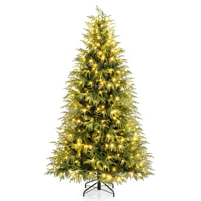 Coatway 7/7.5/8 FT Artificial Pre-Lit Christmas Tree with 400/500/470 Warm White LED Lights 1217/1449/1470 Branch Tips