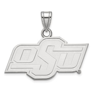 Black Bow Jewelry 10k White Gold Oklahoma State Cowboys NCAA Small Pendant - 1 of 4