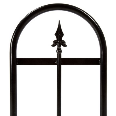 Black Arched Finial Steel Firewood Storage Rack, 24.1 in
