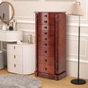 Costway Wood Jewelry Cabinet Storage Chest Stand Organizer Necklace - 2 of 4
