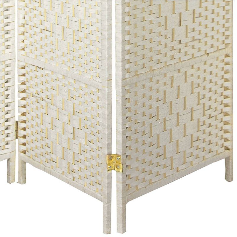 7 ft. Tall Diamond Weave Room Divider - White (4 Panels), 4 of 6
