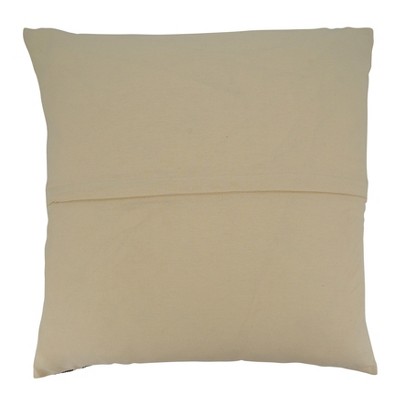 Natural Striped Cotton Throw Pillow with Poly Filling, 20" Square
