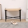 KTMBDW Handwoven Paper Rope Ottoman, Modern Foot Rest Shoes Stools for Bedroom, Entryway, Living Room - 2 of 4