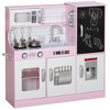 Infurnic Play Food and Toy Kitchens Kids with Phone, Chalkboard, Towel Rack, Ice Maker, 5 Accessories, Gift for 3-8 Years, Pink, 33.00"*10.60"*31.90" - 2 of 4