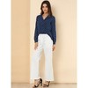 INSPIRE CHIC Women's Vintage Notched Lapel Long Sleeve Printed Button Down Tops - 2 of 4