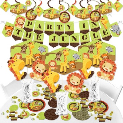 Big Dot of Happiness Funfari - Fun Safari Jungle - Baby Shower or Birthday Party Supplies - Banner Decoration Kit - Fundle Bundle