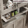 Tall Bathroom Cabinet, Freestanding Storage Cabinet with Glass Doors and Adjustable Shelves and Drawers, 67" Tall Cabinet for Kitchen, Pantry - 4 of 4