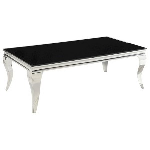 Coaster,Carone Rectangular Glass Top Coffee Table Black and Chrome - 1 of 4