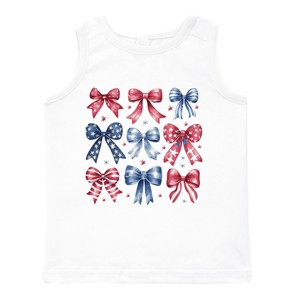 The Juniper Shop Coquette Bow Chart Stars And Stripes Toddler Tank - 1 of 4