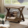 Vynxaria Series 25.5 in. Light Oak Rectangular Solid Wood End Table with Plank Style Top - 4 of 4