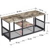 VECELO Industrial TV Stand for TVs Up to 80" Entertainment Center with 3-Tier Storage Shelves for Living Room, Bedroom, Brown/Gray - 3 of 4