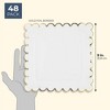 Juvale 48 Pack Square White and Gold Paper Plates with Foil Scalloped Edges for Wedding, Bridal Shower, Birthday, 9 In - 3 of 4