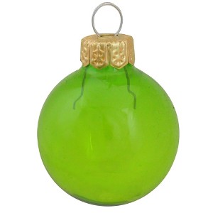 Northlight 6ct Green Clear Finish Glass Christmas Ball Ornaments - 4" (100mm) - 1 of 3