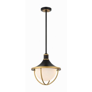 Crystorama Lighting Atlas 3 - Light Pendant in  Matte Black/Textured Gold - 1 of 4