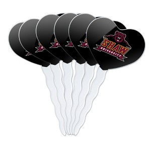 Shaw University Primary Logo Heart Love Cupcake Picks Toppers Decoration Set of 6 - 1 of 4