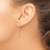 Chisel Stainless Steel Polished Rose IP-plated Heart and Bar Dangle Shepherd Hook Earrings - 3 of 4