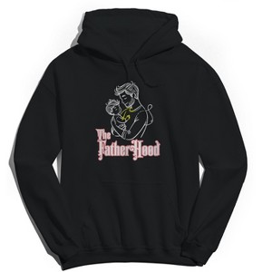 Rerun Island Men's The Father Hood Long Sleeve Graphic Cotton Sweatshirt Hoodie - Black XXXL - 1 of 3