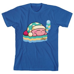 Kirby Main Character Sleeping Boy's Royal Blue Tshirt - 1 of 2