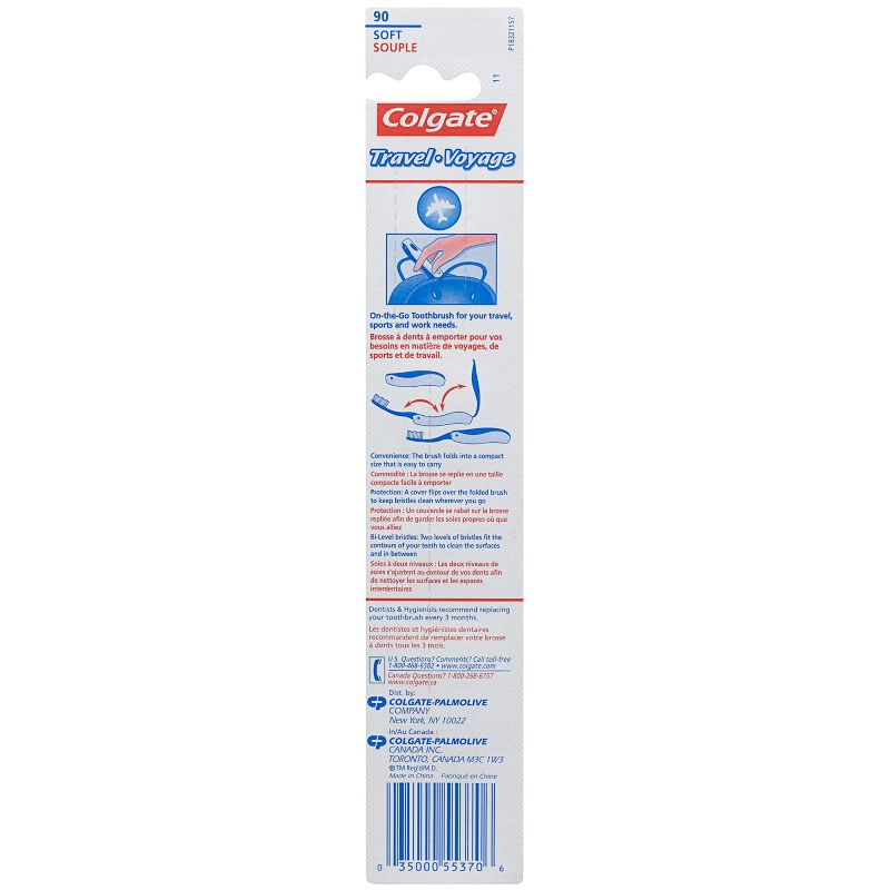 Colgate Travel Toothbrush in Foldable Compact Size with Cover - Soft - Trial Size, 3 of 6