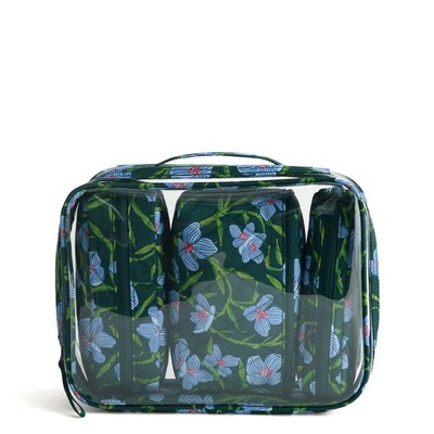 Vera Bradley Women's Outlet Clear 4 Piece Cosmetic Toiletry Bag Set