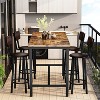 Hooseng Modern Farmhouse Style 5 Piece Dining Table Set with MDF Top, Metal Frame and Upholstered Bar Stools, 4-Person Dining Room Table Set for 2 - 4 of 4