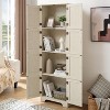 72.4" Tall Storage Cabinet Tall Storage Cabinet with 8 Doors and 4 Shelves, Bookshelf Living Room, Kitchen, Dining Room, Office Freestanding, White - 2 of 4