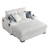 Vynxaria Loveseat with Ottoman and 4 Toss Pillows Built-in Cupholder, Wireless Charging/2 USB Ports, Bluetooth Speaker - 2 of 4