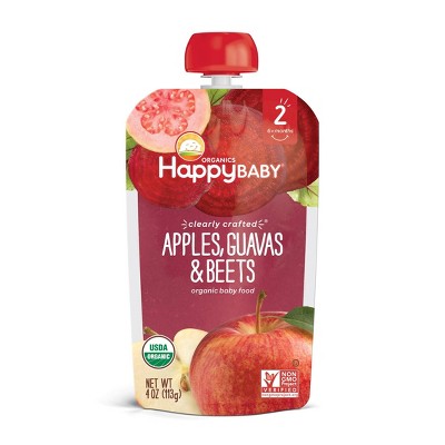 HappyBaby Clearly Crafted Apples Guavas & Beets Baby Food - 4oz