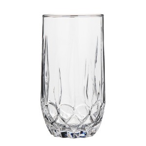 Slickblue 14 oz Cristalline Glass Tumblers – Set of 6 or 12, Bold Neoclassical Floral Pattern, Hot & Cold Drinks - 1 of 4