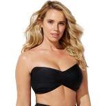Swimsuits for All Women’s Plus Size Valentine Ruched Bandeau Bikini Top