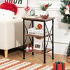 VECELO Modern X-Design Nightstand, End/Side Table with 3 Storage Shelves for Bedroom or Living Room - 4 of 4