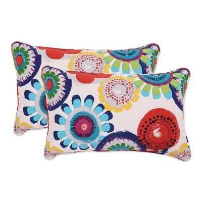 2pc Crosby Floral Outdoor Throw Pillows - Pillow Perfect