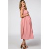 PinkBlush Pink Smocked Tie Strap Maternity Midi Dress - 2 of 4