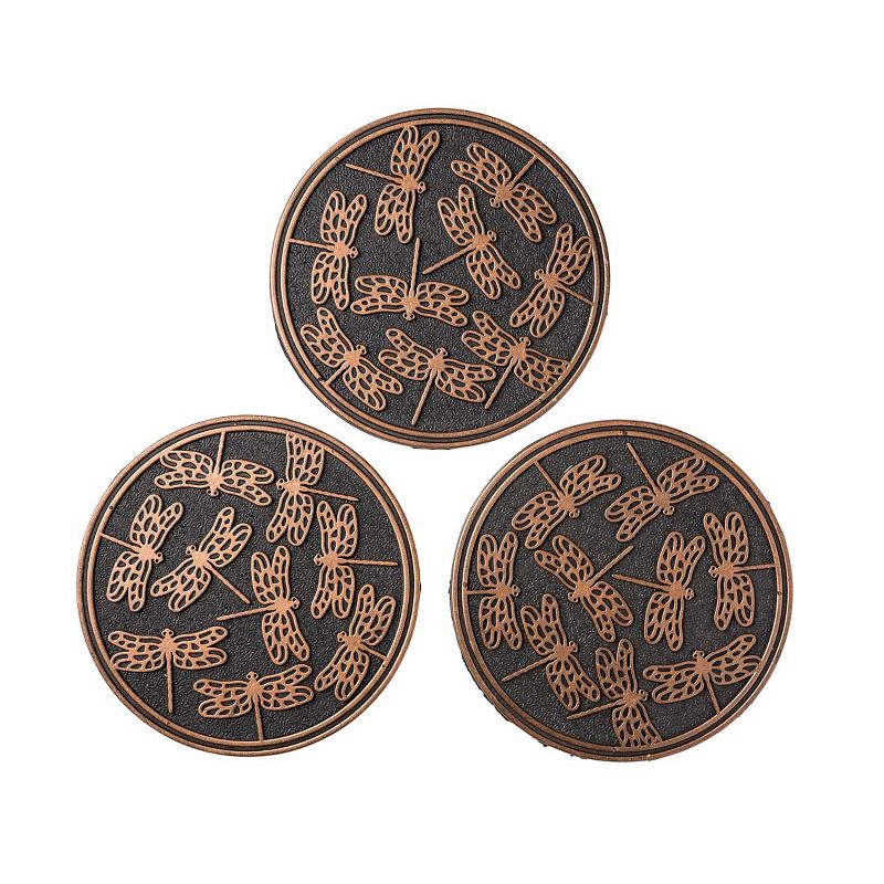Plow & Hearth - Recycled Rubber Garden Pathway Round Stepping Stones, Set of 3, 1 of 3