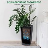 22.5” Tall Rattan Planter Set of 2 with Water Level Monitor, Wheels, and Trays for Indoor/Outdoor Use, Black - 4 of 4