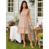 Allegra K Women's Floral Flutter Sleeves V Neck Smocked Ruffle Sundresses - 3 of 4