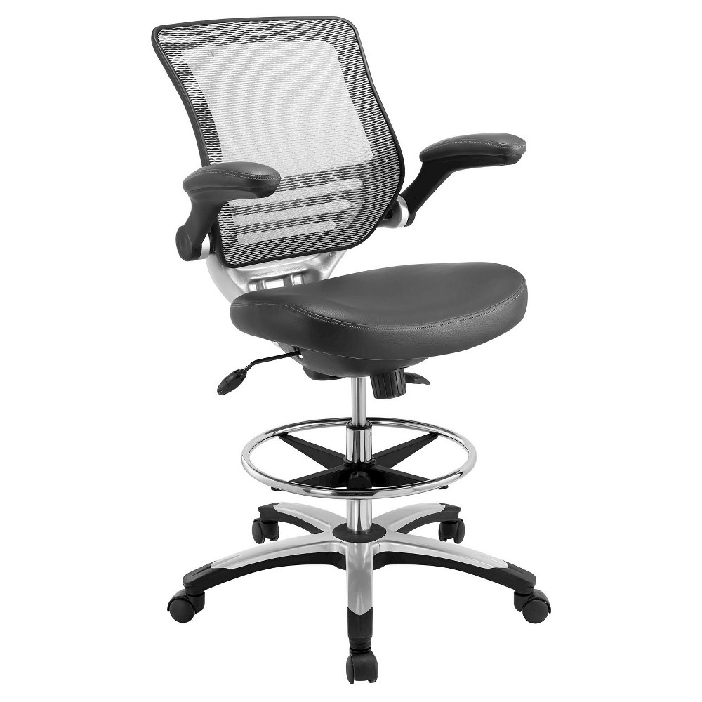 Photos - Computer Chair Modway Edge Drafting Office Chair Armor Gray  