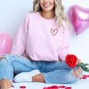 Simply Sage Market Women's Graphic Sweatshirt Embroidered Hand Drawn Heart LC - 2 of 4