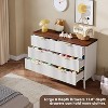 Fluted Dresser with 6 Deep Drawers, 47.2" Tall Chest of Drawers with Faux Marble Top - 3 of 4