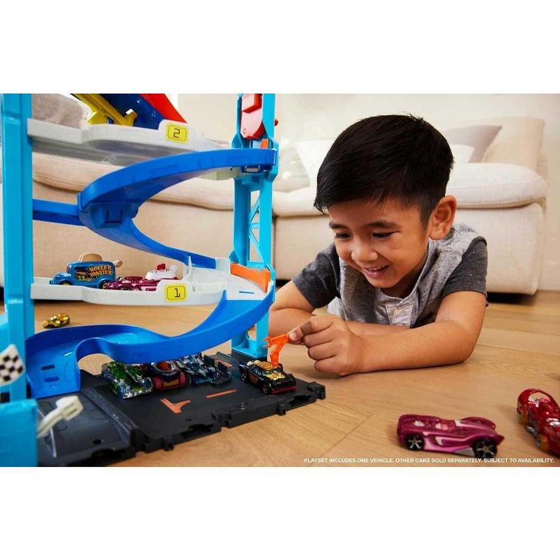 Hot Wheels City Transforming Race Tower Playset, Track Set with 1 Toy Car, 2 of 7