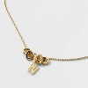 14K Gold Dipped Cubic Zirconia Rondelle Initial Necklace - A New Day™ Gold - 4 of 4