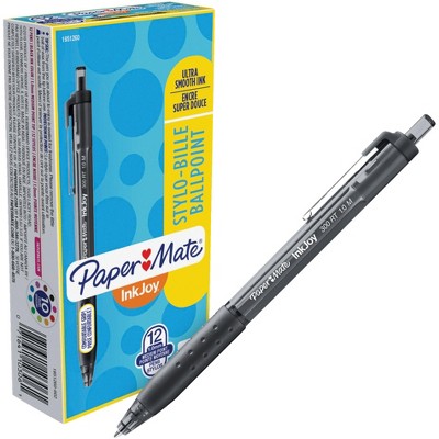 Paper Mate Inkjoy Ballpoint Stylo Pens, 1.0mm, Black, Box of 12