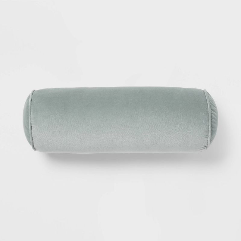8"x22" Luxe Round Velvet Bolster Decorative Pillow - Threshold™, 1 of 5