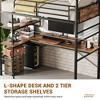 Twin Metal Loft Bed with Desk and Shelves for Teens Adult, Loft Bed Frame with Built-in Ladders, Space-Saving, Safety Guard & Ladder, Noise Free - 4 of 4